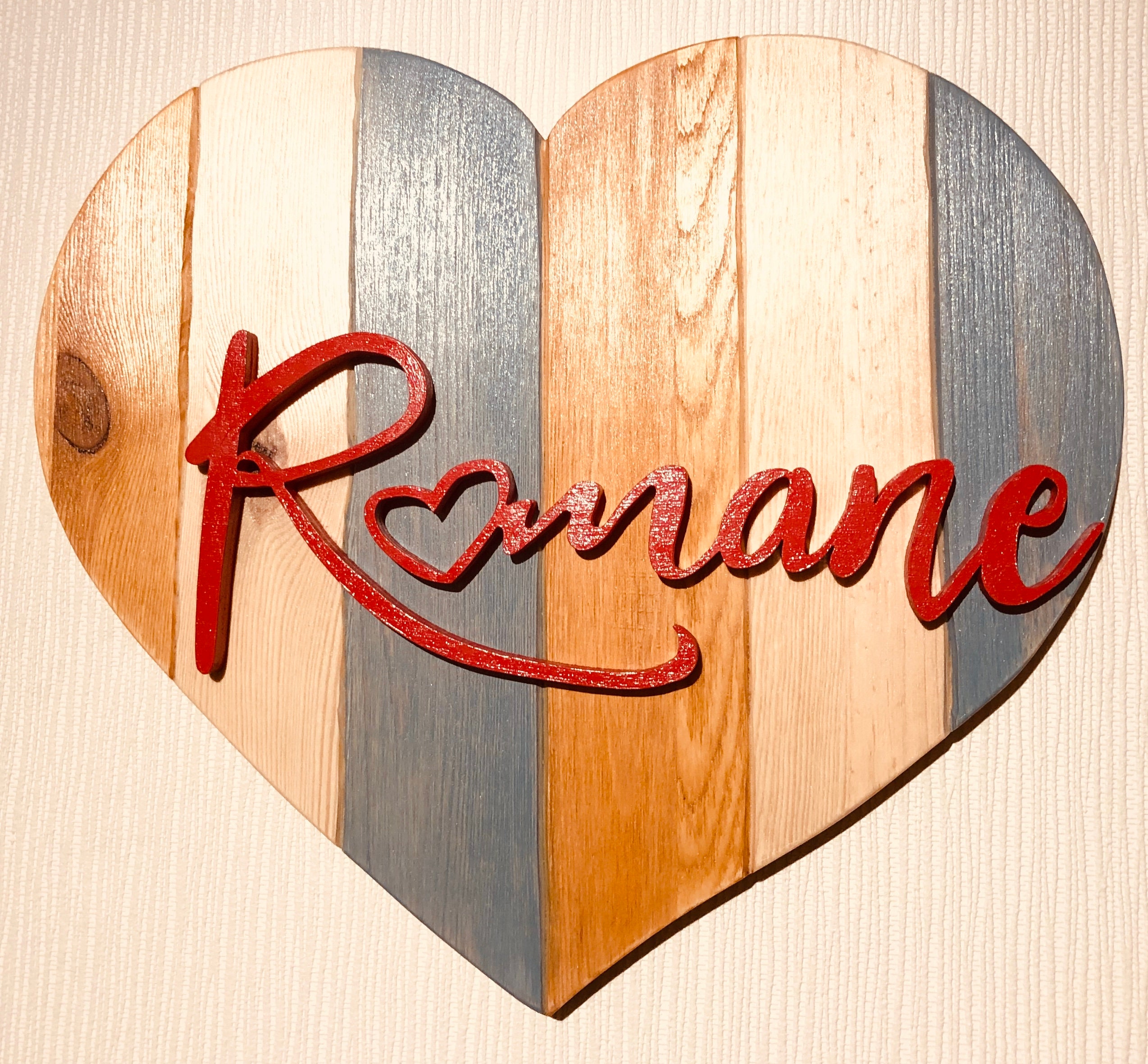 Coeur et Prénom en Bois