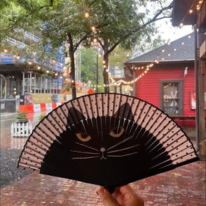 Cat Handheld Fan : Cat lovers gift Festival Fan accessories