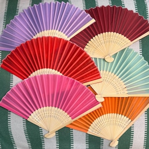 Colorful Handheld Fan - Plain solid color fan | Vibrant Folding Summer Accessory