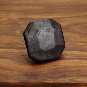 Octagon Hammered Knob - Hand Forged Cabinet Knob - 1 1/4" wide - Blackened - Individual