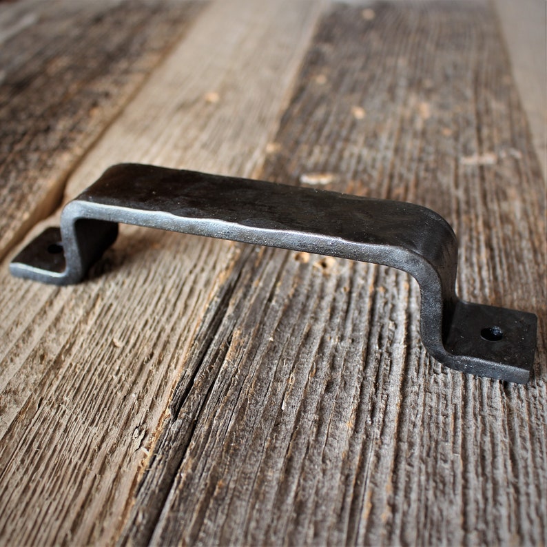 Rustic Hammered Hand Forged Barn Door Style Handle 1 Wide Handle Individual image 3