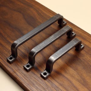 Hand Forged Barn Door Style Handle - 1/2" Wide Handle - Brushed - Individual