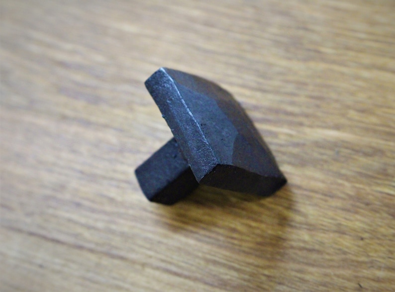 Square Hammered Knob - Hand Forged Rustic Cabinet and Drawer Knobs - 1 1/4" - Individual image 3