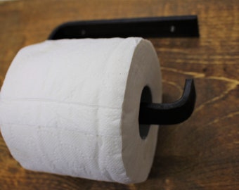 Minimalist Toilet Paper Roll Holder - Hand Forged Rustic Holder