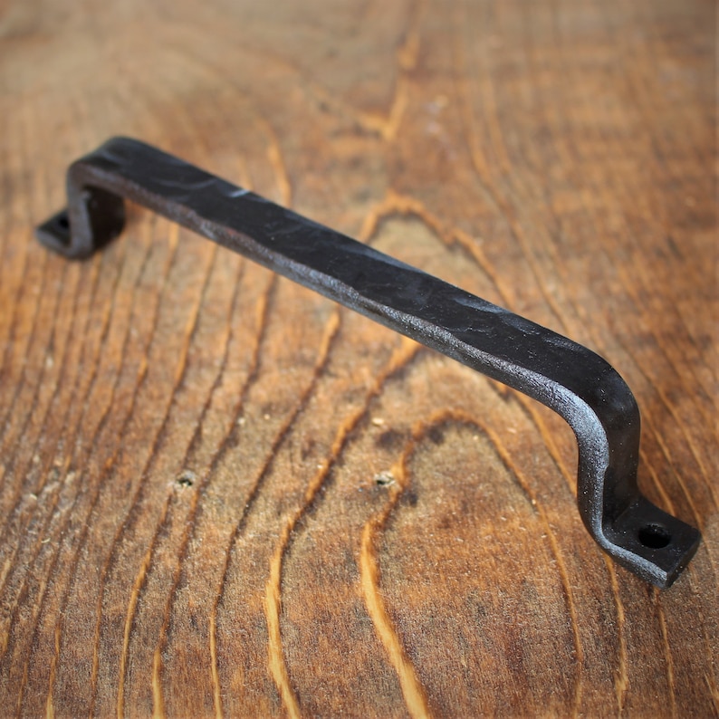 Rustic Hammered Hand Forged Barn Door Style Handle 1/2 Wide Handle Individual image 5