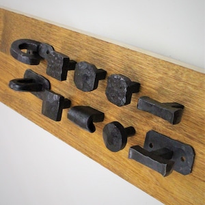 Square Hammered Knob - Hand Forged Rustic Cabinet and Drawer Knobs - 1 1/4" - Individual image 5