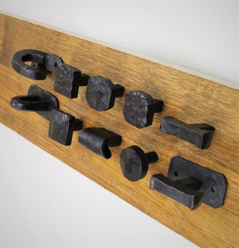 Square Hammered Knob - Hand Forged Rustic Cabinet and Drawer Knobs - 1 1/4" - Individual image 5