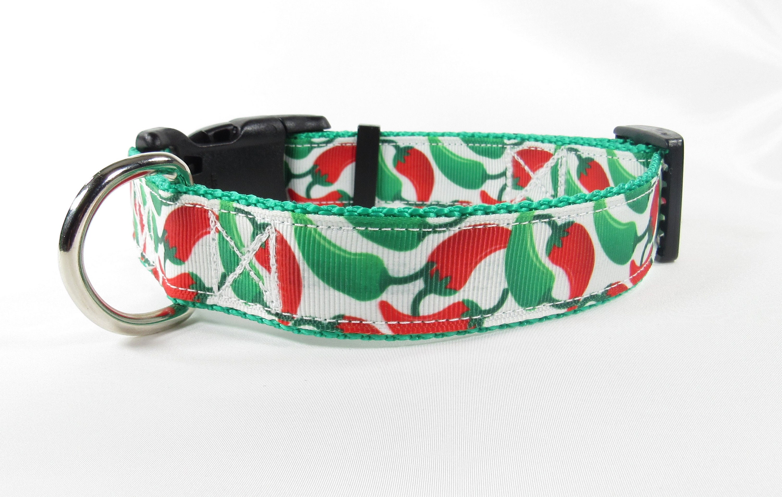 Chili Pepper Dog Collar Green and Red Cute 1 Inch Wide Etsy