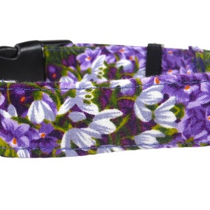 Floral Dog Collar, Purple, Flower Print, Standard Collar, Durable, Martingale Collar, Adjustable