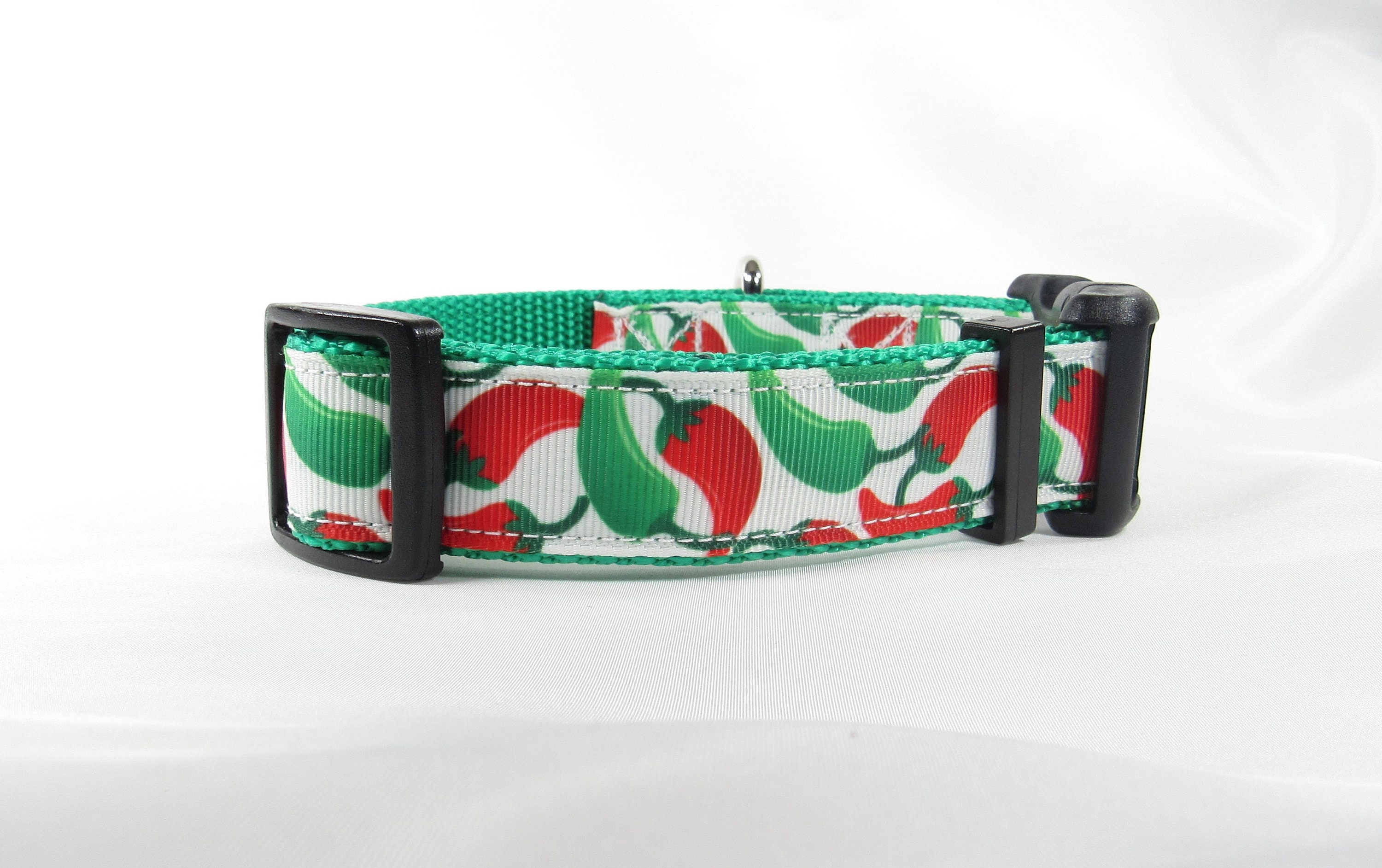 Chili Pepper Dog Collar Green and Red Cute 1 Inch Wide Etsy