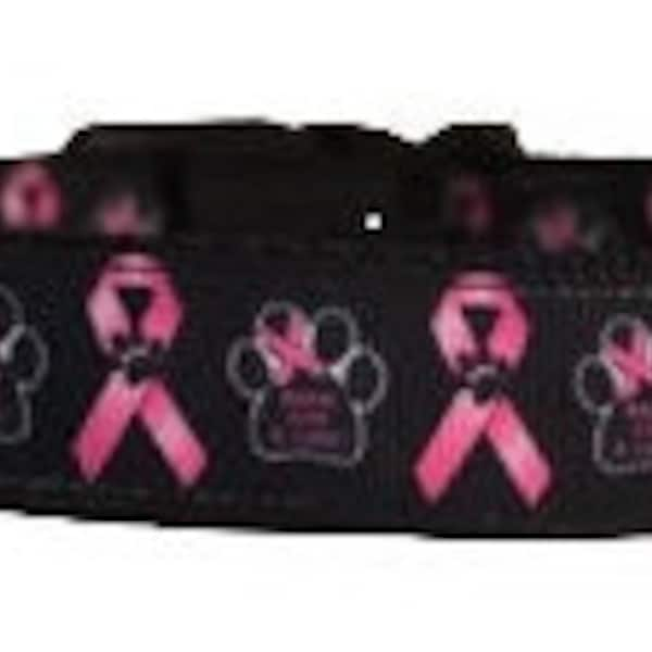 Breast Cancer Awareness Dog Collar, Pink Collar,  Durable, Adjustable, Standard Collar, Martingale Collar, Cancer Free!!!