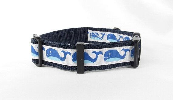 Whale Dog Collar Durable Standard Collar Blue and White - Etsy