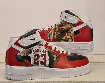 Jordan Chicago Bulls Customised Air Force ones READ DESCRIPTION