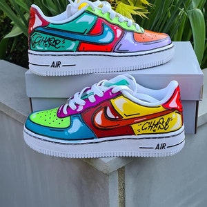 Multi-coloured Cartoon Custom Sneakers - Etsy