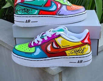 Multi-coloured cartoon custom sneakers