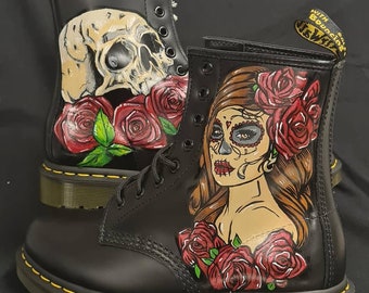 Day of the Dead Custom Dr Martens Etsy