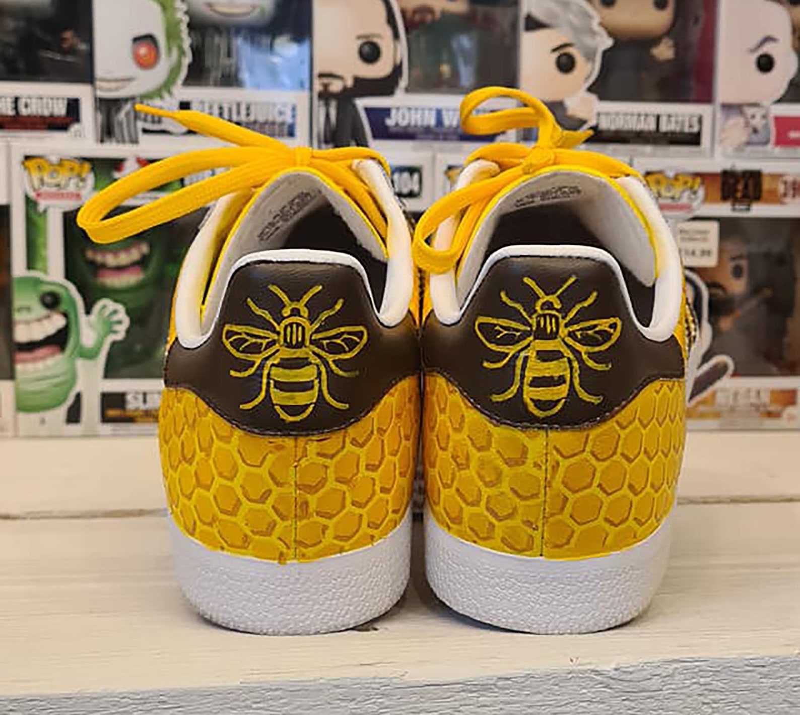 Manchester Bee Handpainted Adidas Gazelle Customs size uk 7 | Etsy