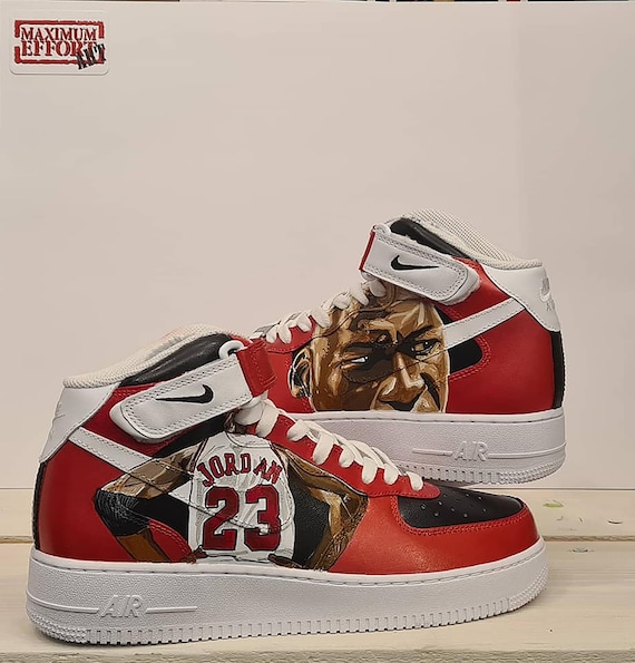 Nike Air Force 1 Custom Low Two Tone Chicago Red White Shoes Men Women Kids  