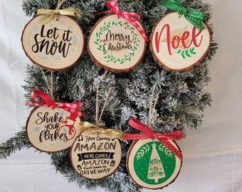 Christmas Wood Slice Ornaments