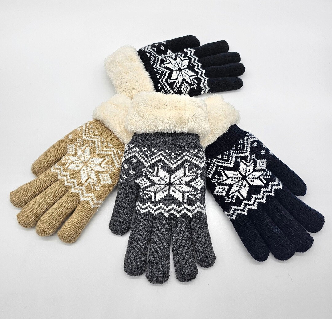 Women's Warm Faux Fur Lined Winter Gloves, Comfy Soft Insulated Thermal