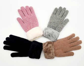TAGVO Women Gloves Winter Touch Screen Knitted Warm Gloves, Elastic