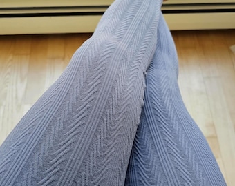 Ultra Soft Textured Fleece Lined Leggings, High Waist Comfy Winter Tights, Yoga Pants