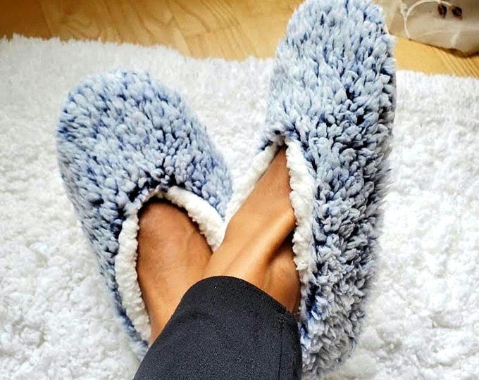 Comfy Faux Fur Sherpa Lined Slipper Socks: Ultra Soft Fluffy House Shoes, Indoor slippers