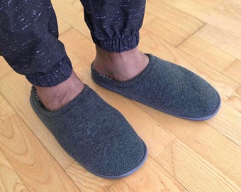 Men's Fleece Comfy House Slippers: Plaid or Solid, Hard Sole, Cozy Lounge Shoes