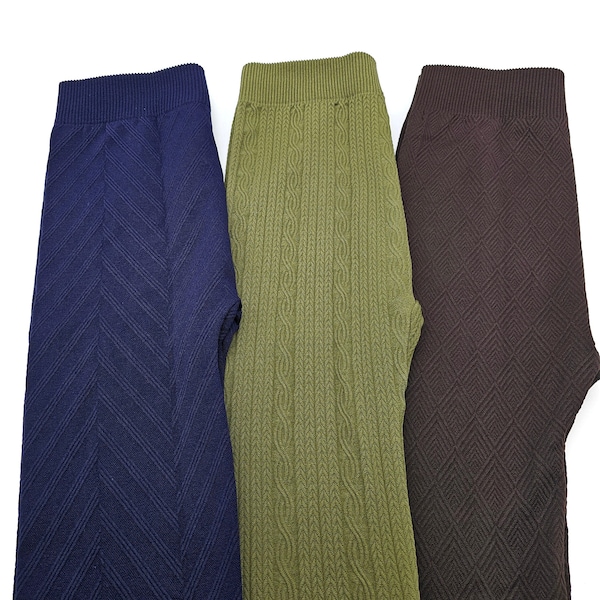 Leggings d'hiver texturés doublés de polaire : coupe ultra douce et confortable, collants chauds, pantalons de yoga