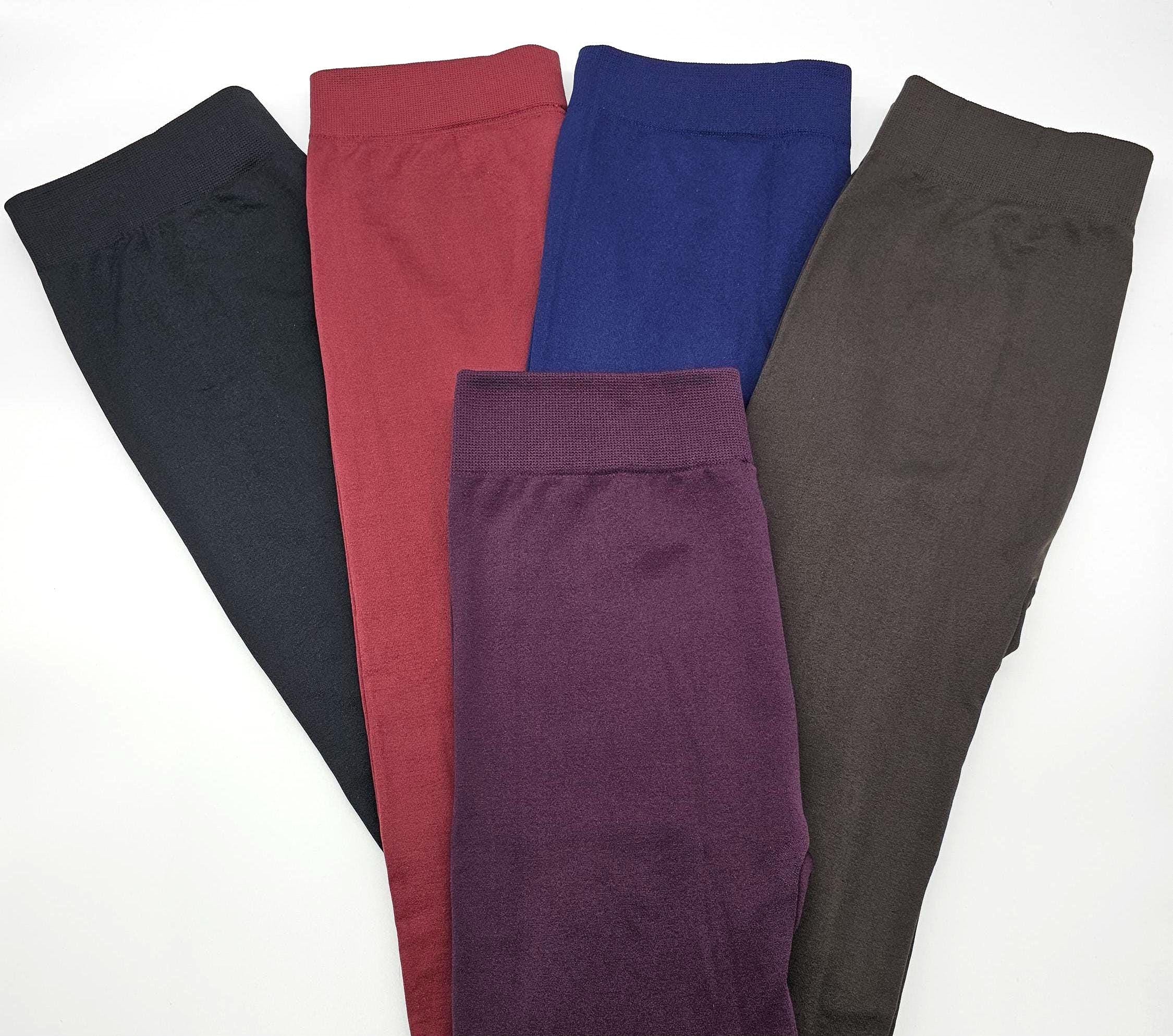 Women's Soft Fleece Lined Fashion Leggings in Solid Colors, Warm Casual Everyday Leggings, Yoga Pants, Comfy Loungewear, Athletic Leggings