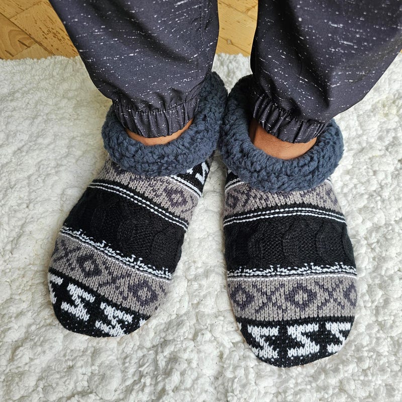Mens Knit Slippers Etsy