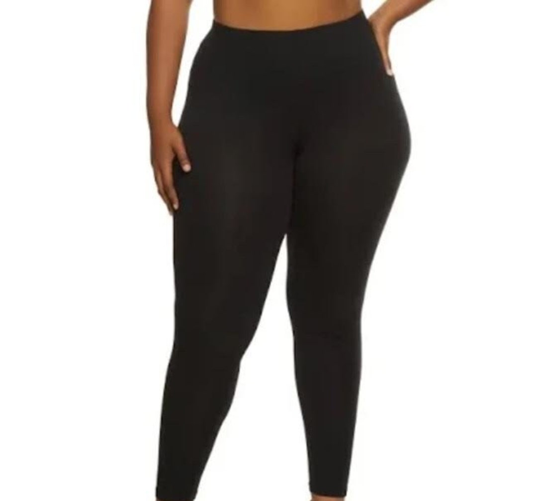 Women's Fleece Lined Plus Size Leggings, Ultra Soft Black Leggings, Everyday Leggings, Workout