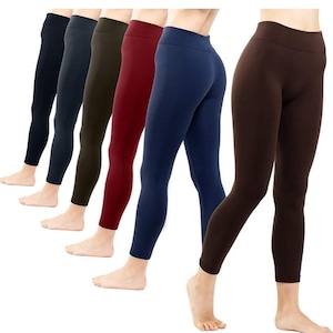 Women Fleece Lined Leggings Thick Velvet Tights High Waist Legging Solid Xl