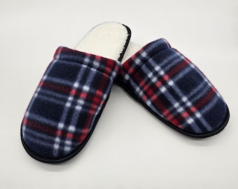 Men's Faux Fur Sherpa Lined Slippers: Cozy Hard Sole Lounge Slippers