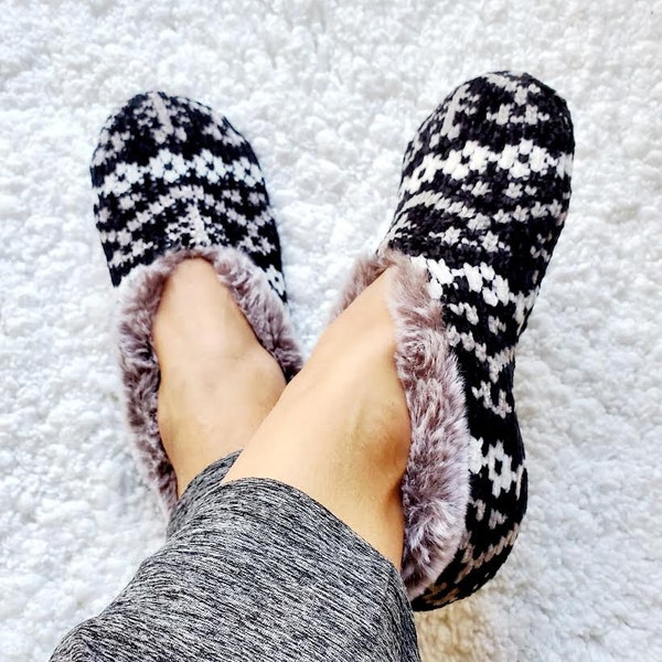 Women's Comfy Ultra Soft Slippers, House Slippers with Faux Fur Lining, Non Skid Indoor Slipper Socks, Women's House Shoes, Gift for Her