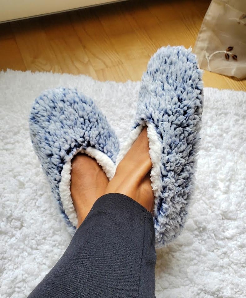 Women's Ultra Soft Slippers, Warm Faux Fur Sherpa Lined Fluffy Indoor Slipper Socks, Comfy Non Skid House Shoes, Gift For Her, Gift For Mom image 1