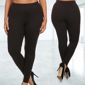 Plus Size High Waisted Fleece Lined Leggings