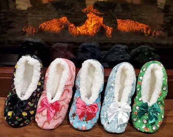 Women's Comfy Slippers, Ladies Non Skid Slipper Socks, Women's  Festive Cozy House Shoes, Gift For Mom, Holiday Gift, Gift For Her