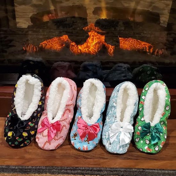 Women's Comfy Slippers, Ladies Non Skid Slipper Socks, Women's  Festive Cozy House Shoes, Gift For Mom, Holiday Gift, Gift For Her