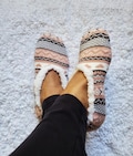 Women's Sherpa Lined Slipper Socks: Non-Skid Cozy House Booties, Comfy Slippers product logo
