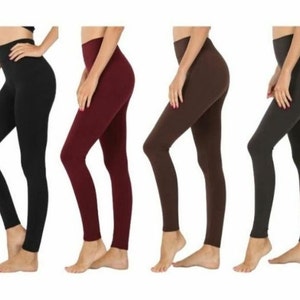 Women's Plus Size Leggings, Ultra Soft Fleece Lined Leggings in Solid Colors, Trendy Plus size Leggings, Workout Leggings, 1XL/2XL & 3XL/4XL