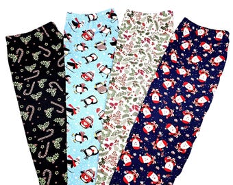 Leggings navideños ultra suaves para mujer: estampado navideño invernal, pantalones de yoga