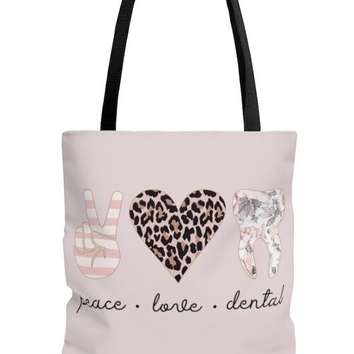 Peace Love Dental Tote Bag Tooth Bag Pouch RDH Gift Etsy