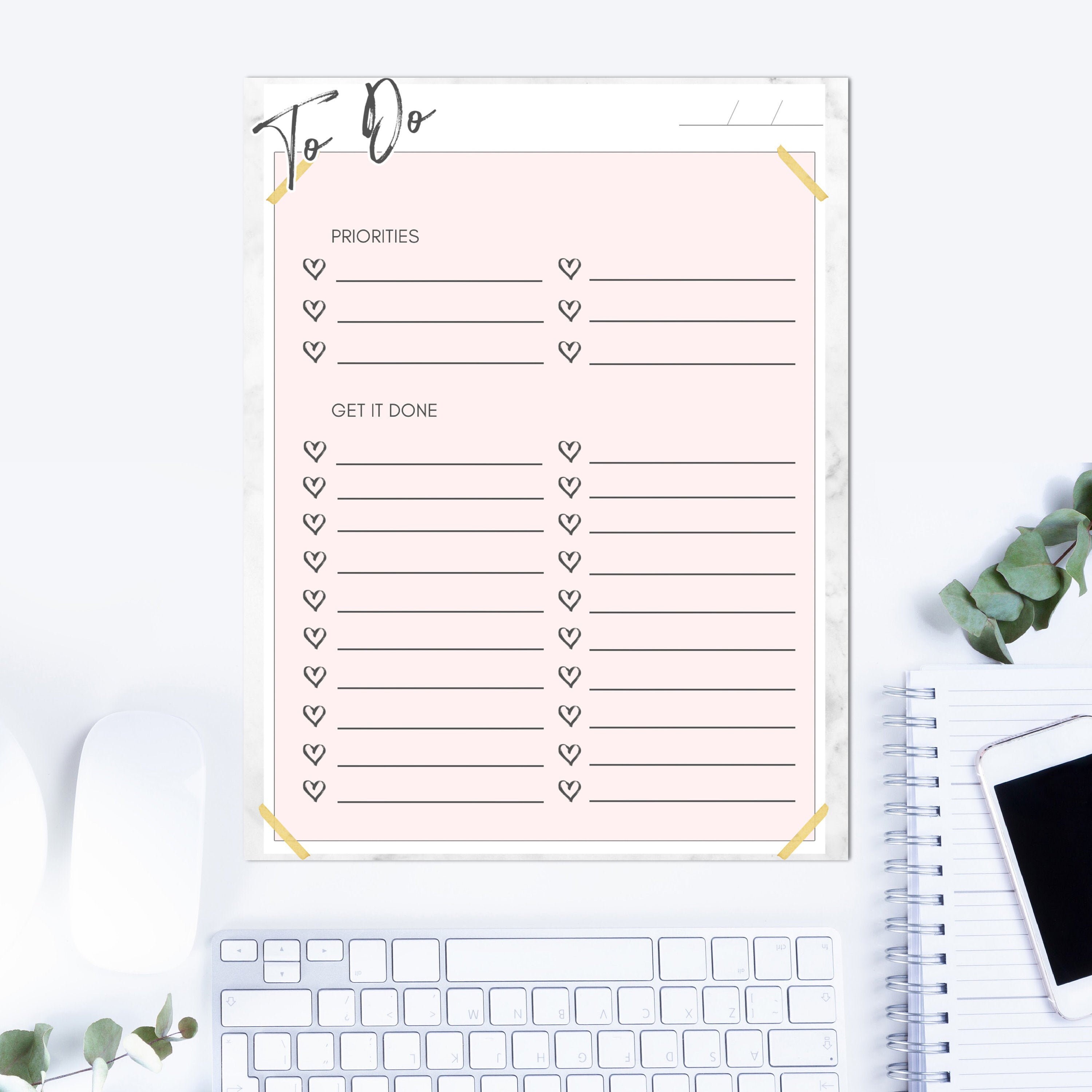To Do List Printable To Do List Planner Page Productivity Etsy
