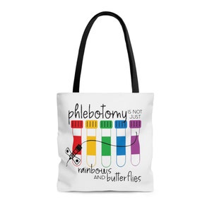 Infermiera, RN, flebotomia, borsa tote infermiera, borsa tote personalizzata, arcobaleni e farfalle