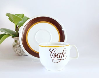 Tasses à thé et soucoupes Boch (Belgique) vintage (x4)