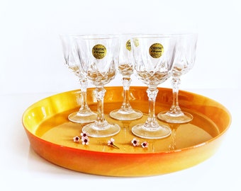 Cristal d’ Arques-Durand (France) “St Germain” crystal glasses(x6)