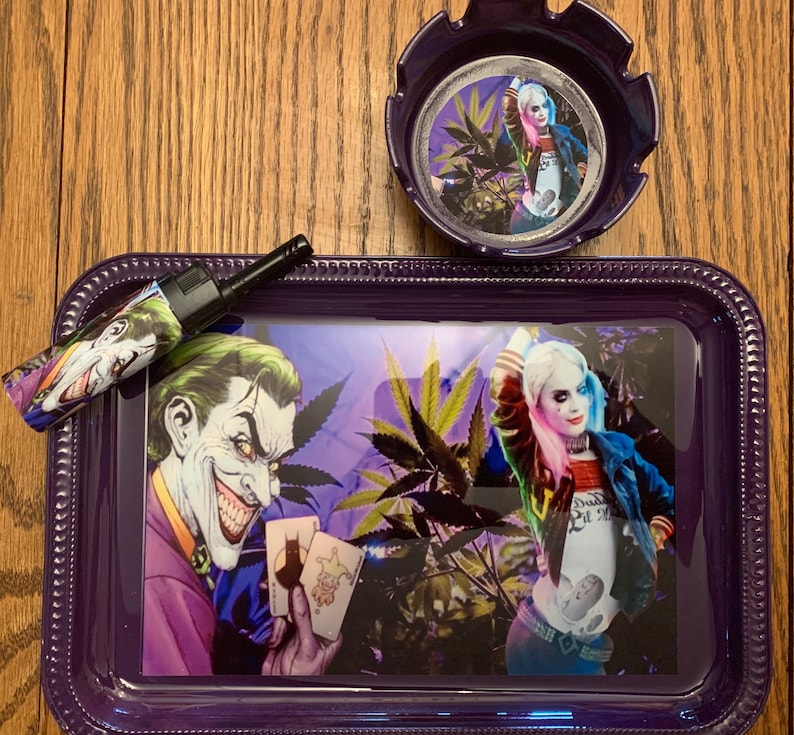Joker and Harley Quinn Rolling Tray set Etsy
