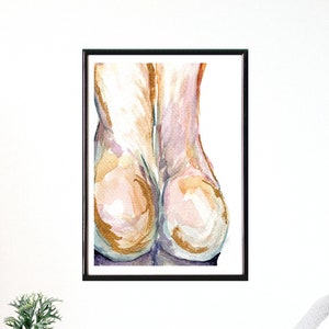 Female Figure Fine Art Print, Booty Painting Digital Print, Woman Back Painting, Booty Digital Print, 5x7, 8x10, 11x14