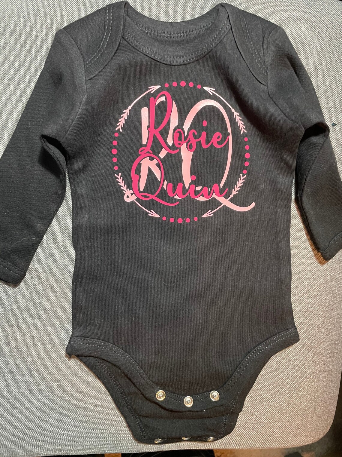 Black Long sleeve custom onesis for baby. The perfect | Etsy